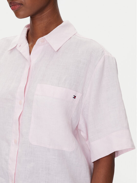 Tommy Hilfiger Tommy Hilfiger Πουκάμισο WW0WW44720 Ροζ Relaxed Fit