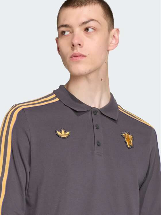 adidas adidas Polo Manchester United Terrace Icons Czarny Regular Fit