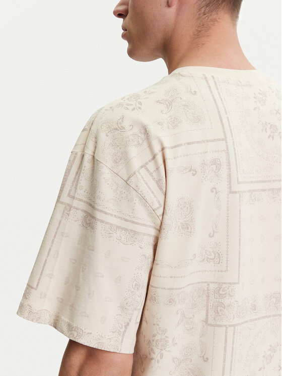 Karl Kani Karl Kani Tričko Small Signature Paisley PD00005342 Béžová Relaxed Fit