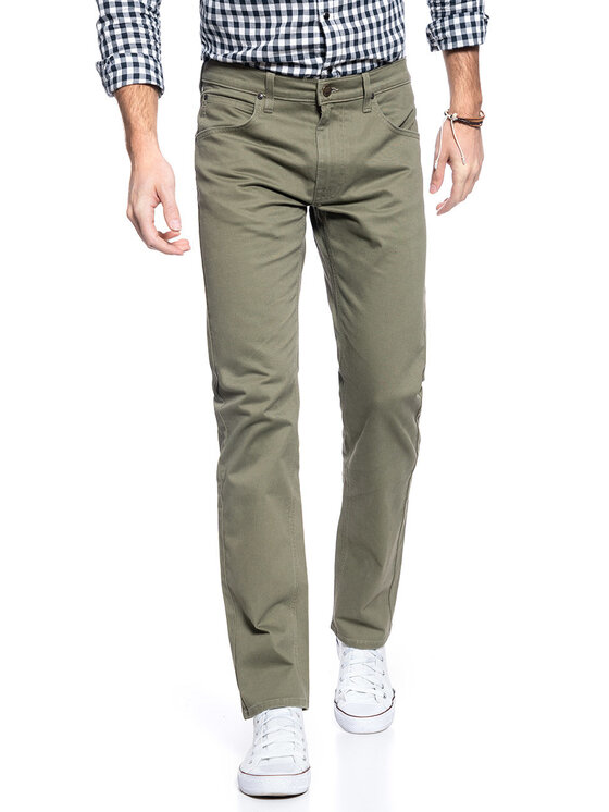 Lee Lee Spodnie materiałowe DAREN ZIP FLY Zielony Straight Fit