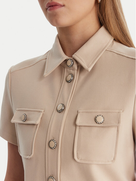 Guess Guess Camicia W6RH83 KCMU2 Beige Regular Fit