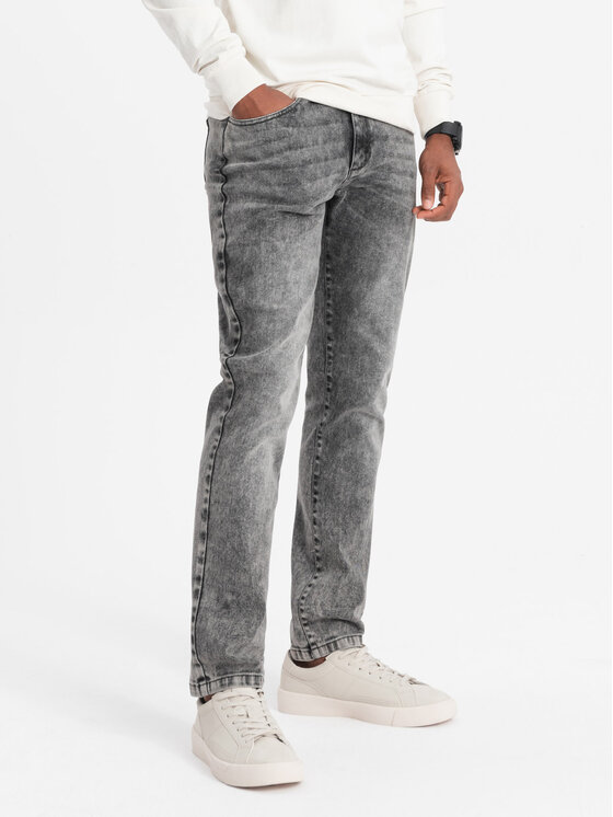 Ombre Ombre Jeansy OM-PADP-0133 Šedá Straight Leg