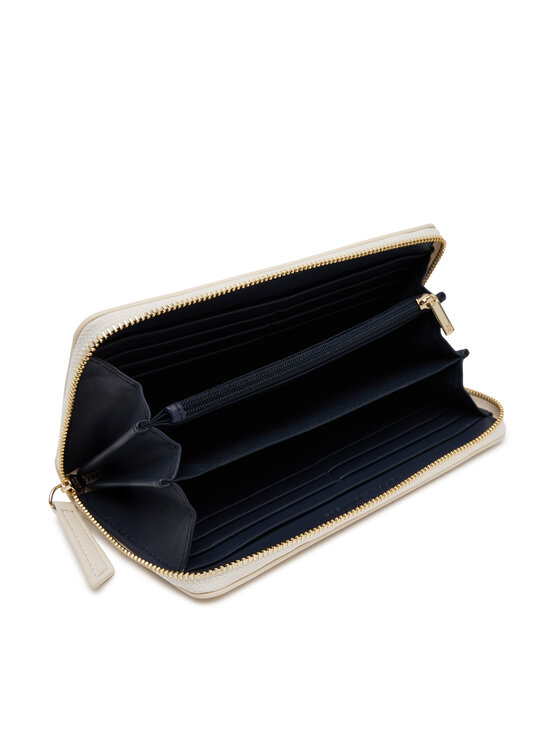 Tommy Hilfiger Tommy Hilfiger Portofel Mare de Damă Th Logotape Lrg Za AW0AW17266 Écru