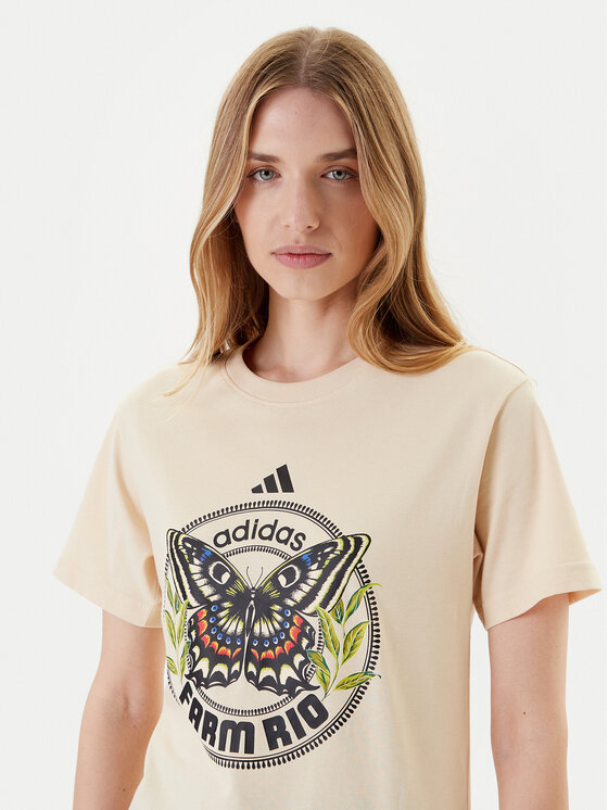 adidas adidas T-Shirt FARM Graphic JL8614 Béžová Regular Fit