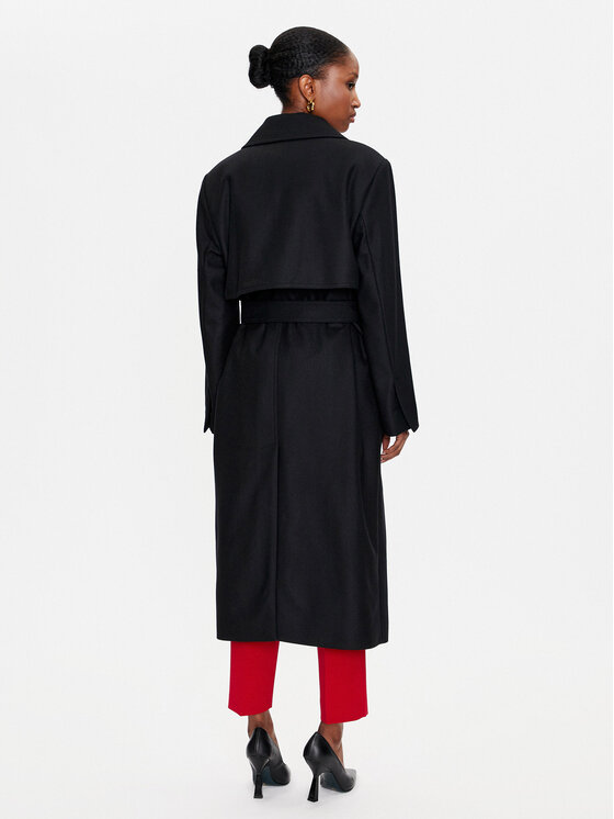 BOSS Boss Cappotto di lana Caspina 50518503 Nero Regular Fit