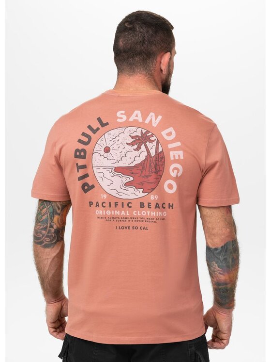 PITBULL PITBULL T-Shirt Koszulka męska PLANET SURF 3XL Pomarańczowy Regular Fit