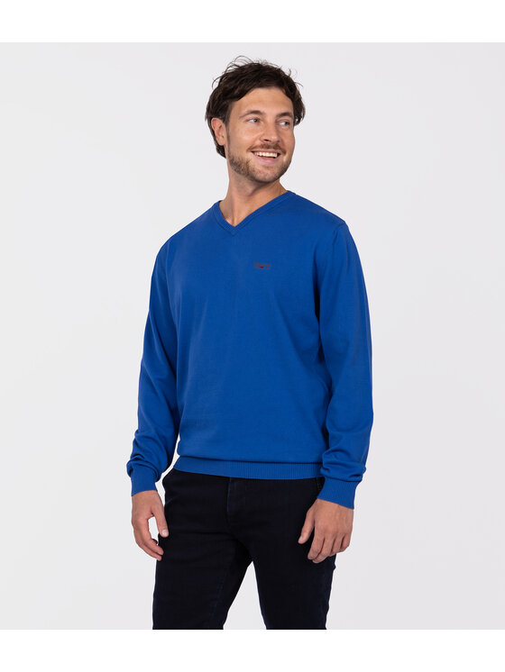 Lee Cooper Lee Cooper Sweter ADAM ORGANIC Niebieski Regular Fit
