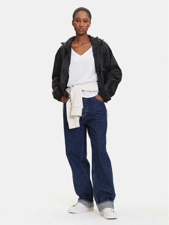 Tommy Jeans Tommy Jeans Széldzseki Jacquard DW0DW20952 Fekete Relaxed Fit