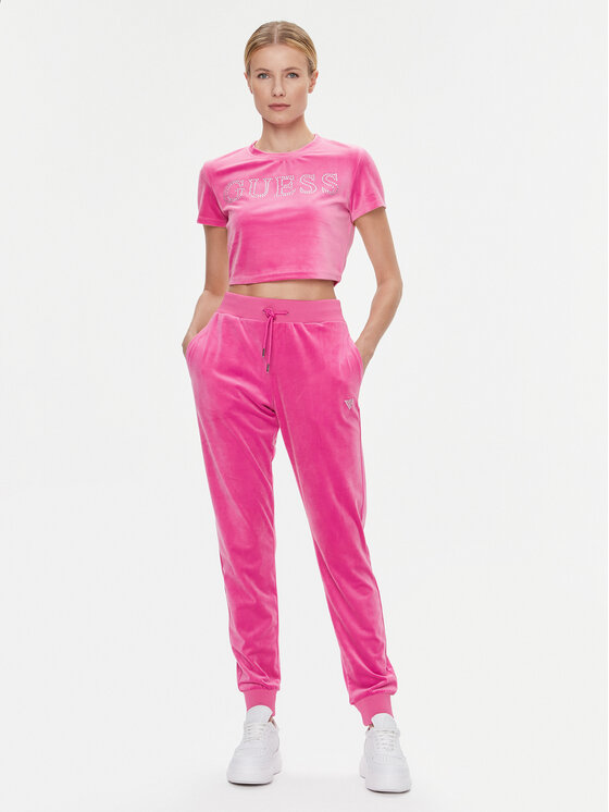 Guess Guess Παντελόνι φόρμας V3BB27 KBXI2 Ροζ Regular Fit