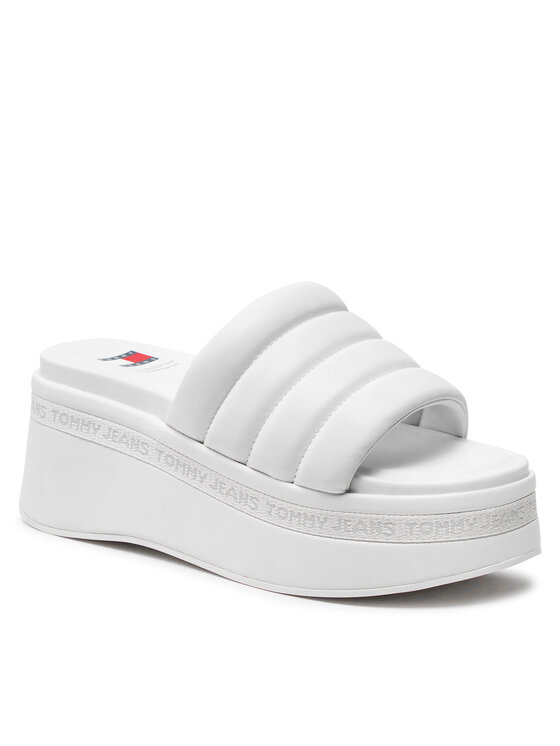 Tommy Jeans Tommy Jeans Παντόφλες Tjw Wedge Sandal EN0EN02455 Εκρού