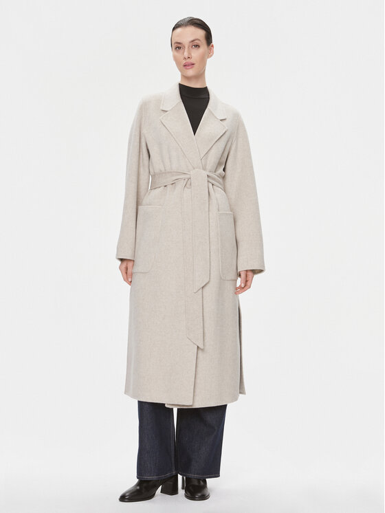 IVY OAK IVY OAK Gyapjú kabát Celia IO1123F1046 Bézs Loose Fit