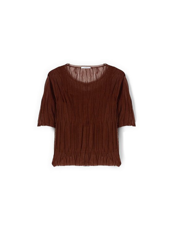 Motivi Motivi T-shirt M241W003951N022 Marrone Regular Fit