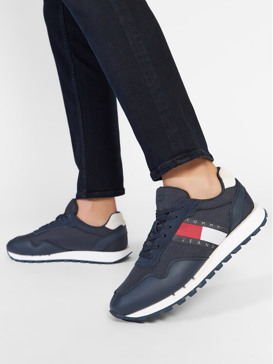 Tommy Jeans Tommy Jeans Sneakers Retro Leather Runner EM0EM01081 Blu scuro