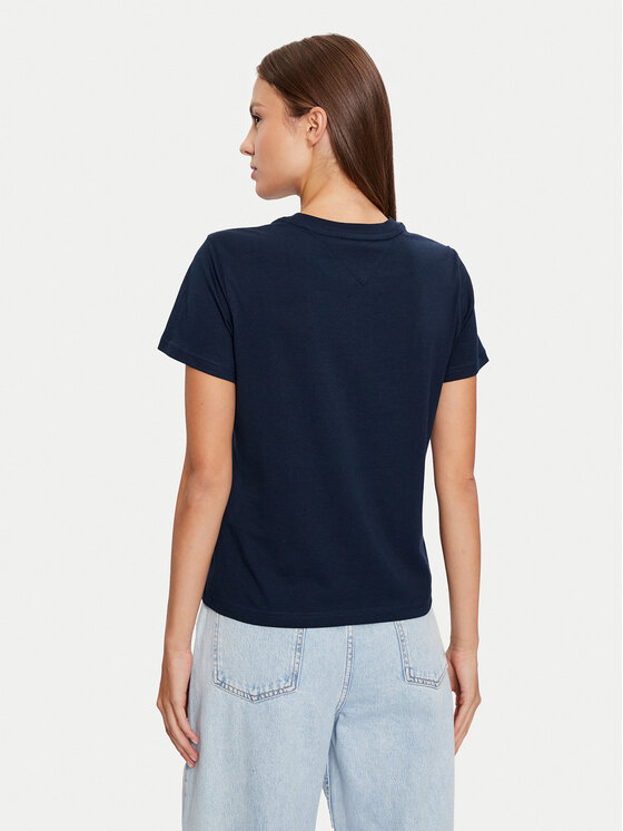 Tommy Jeans Tommy Jeans Póló Crest Linear DW0DW18795 Sötétkék Regular Fit