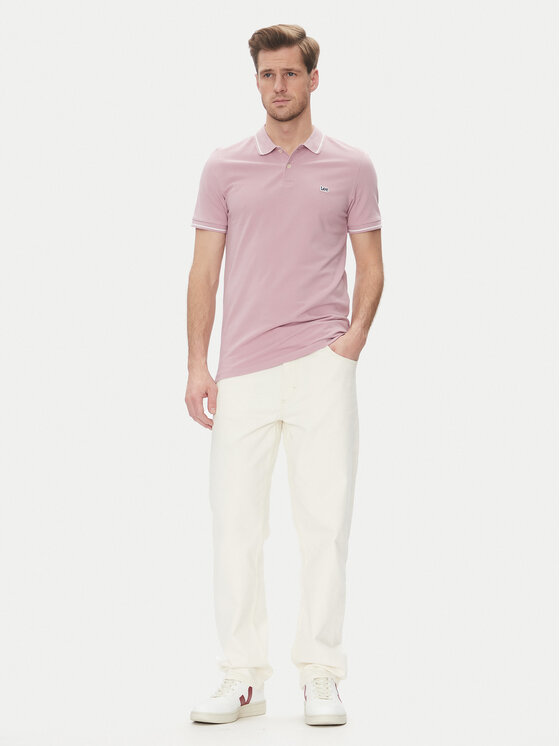 Lee Lee Тениска с яка и копчета Pique 112363856 Виолетов Regular Fit