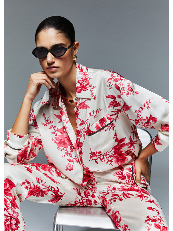 Liu Jo Liu Jo Koszula CA6366TS061P9626 Czerwony Loose Fit