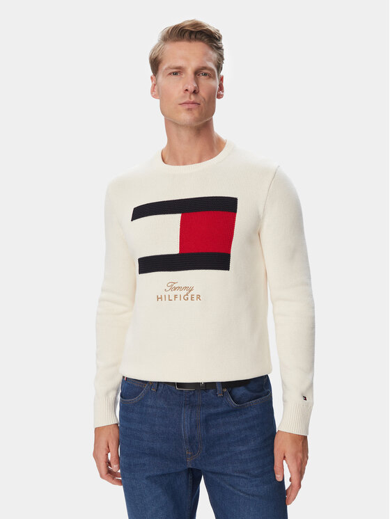 Tommy Hilfiger Tommy Hilfiger Džemper MW0MW44816 Krem Regular Fit