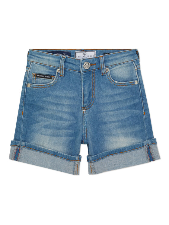 PHILIPP PLEIN PHILIPP PLEIN Pantaloncini di jeans 28123 Celeste Basic Fit