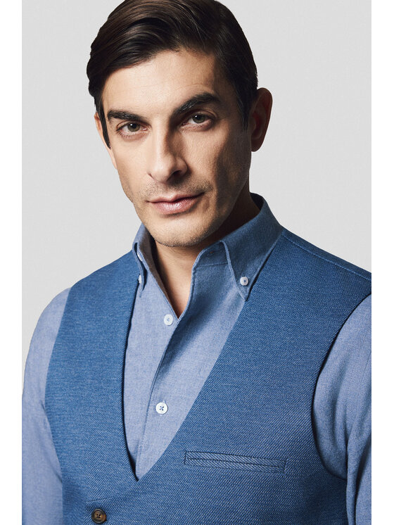 Lancerto Lancerto Kamizelka Santadi KA131125000007 Granatowy Slim Fit