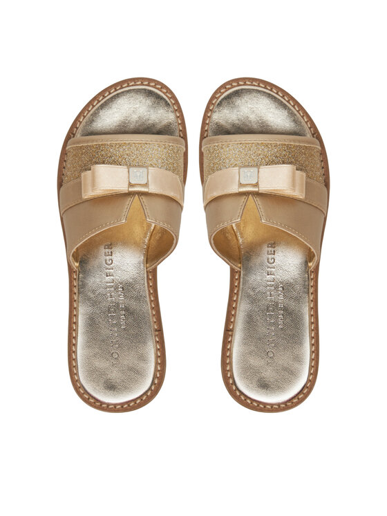 Tommy Hilfiger Tommy Hilfiger Klapki Sandal T4A2-33942-0572 M Złoty