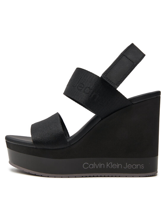 Calvin Klein Jeans Calvin Klein Jeans Basutės Wedge Sandal Webbing In Mr YW0YW01360 Juoda