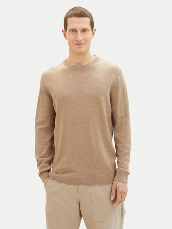 Tom Tailor Tom Tailor Sweter 1038426 Beżowy Regular Fit