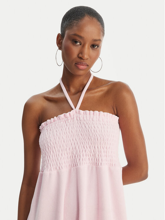 Juicy Couture Juicy Couture Ljetna haljina Smocked Terry JCGED126007 Ružičasta Regular Fit