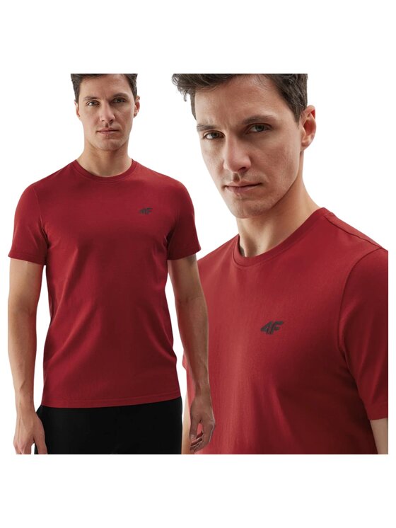 4F 4F T-shirt 4FWSS26TTSHM4215-61S Rosso Regular Fit