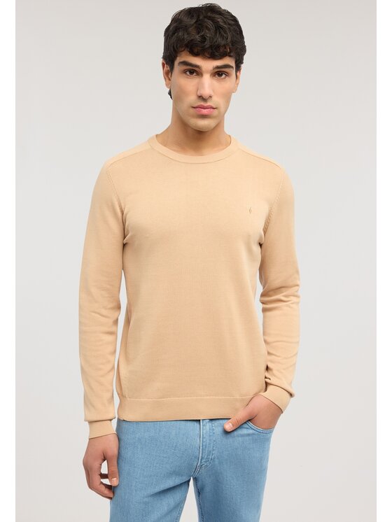 Trussardi Trussardi Sweter M0598000064N012 Kremowy Regular Fit