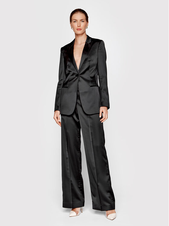 Calvin Klein Calvin Klein Pantaloni di tessuto Duchess Satin K20K204429 Nero Regular Fit