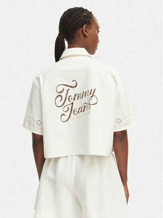 Tommy Jeans Tommy Jeans Риза DW0DW22214 Кремав Relaxed Fit