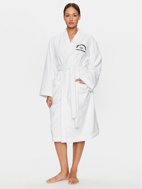 KARL LAGERFELD KARL LAGERFELD Halat Unisex 215M2180 Alb Regular Fit