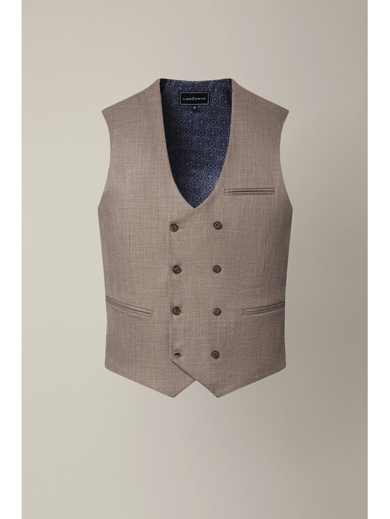 Lancerto Lancerto Kamizelka garniturowa Gerace KA131126000004 Brązowy Slim Fit