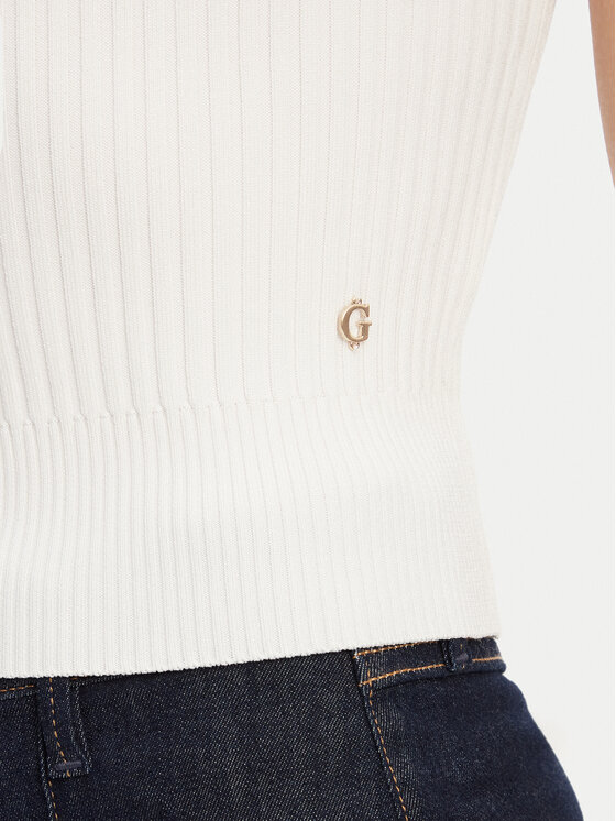 Guess Guess Pulover W5YR04 Z0040 Alb Regular Fit