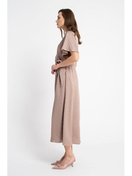 CLICK CLICK Sukienka letnia 60-6109 Beżowy Comfortable Fit