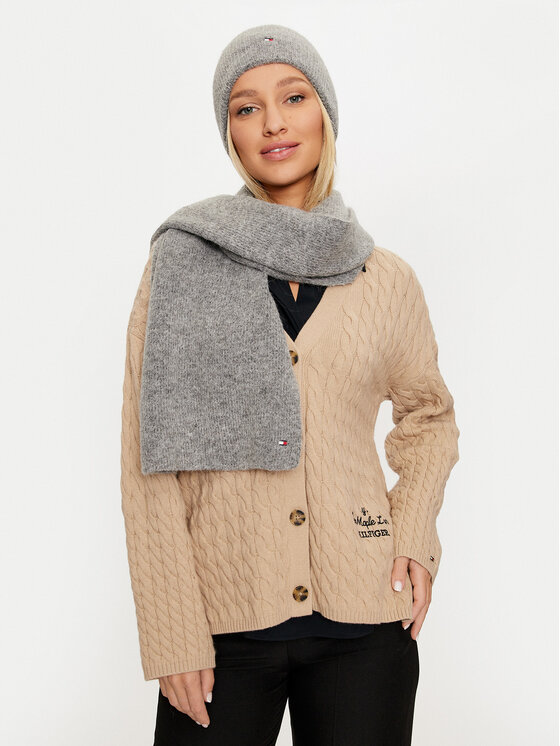 Beanie Cappello Invernale Tommy Sciarpa Donna Tommy Cappello