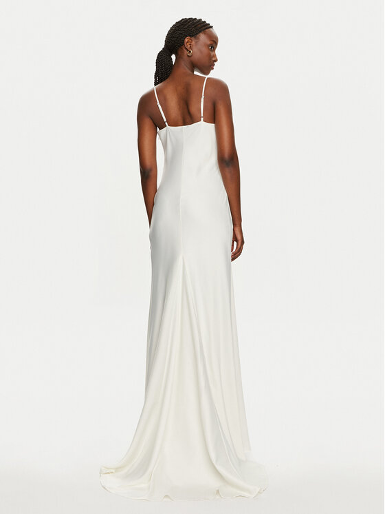YAS YAS Večernja haljina Dottea 26031922 Bijela Slim Fit