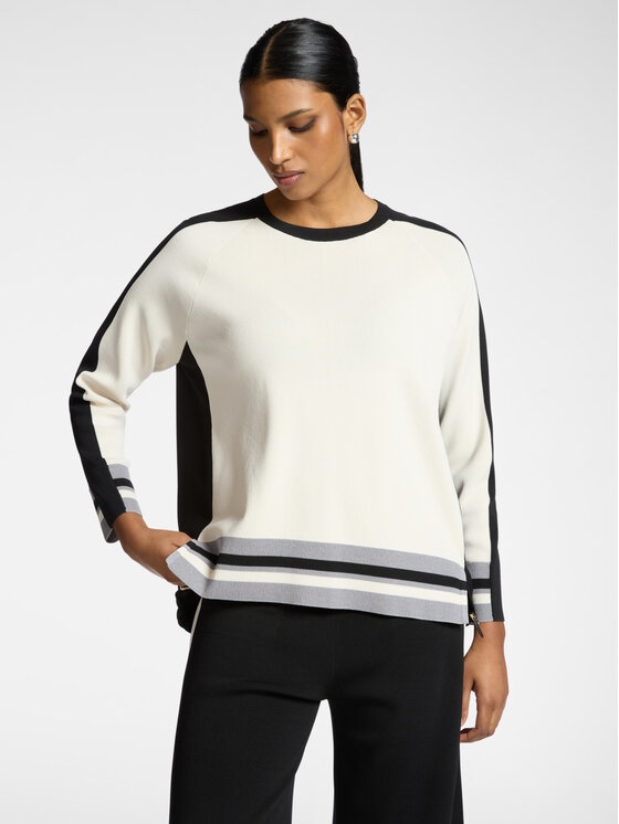 Elena Mirò Elena Mirò Sweter M548Z000689N0B1 Biały Regular Fit