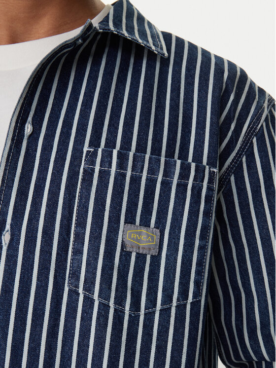 RVCA RVCA Jeans srajca Dayshift Hickory 23A053511 Modra Regular Fit