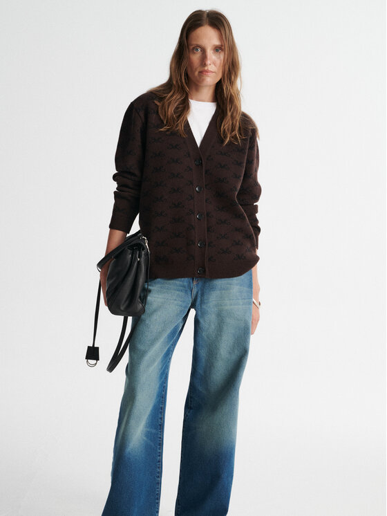 MARI PRETI MARI PRETI Kardigan MONOGRAM M COZY Hnědá Oversize