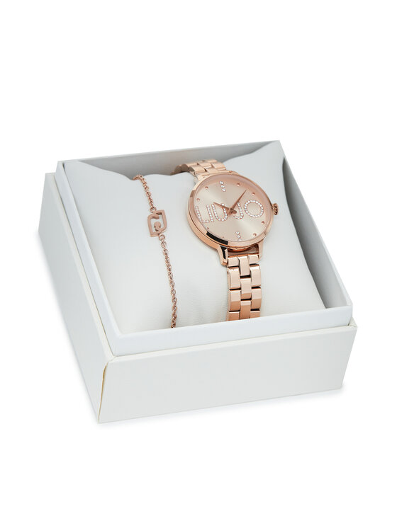 Set de ceas și brățară Liu Jo Couple Plus TLJ2041 Placat cu aur roz