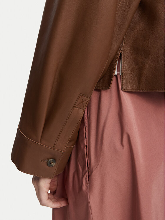 Weekend Max Mara Weekend Max Mara Kožená bunda Piovra 2625446021 Hnedá Regular Fit