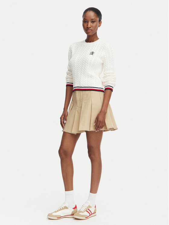 Tommy Jeans Tommy Jeans Plisēti svārki DW0DW23149 Bēšs Regular Fit