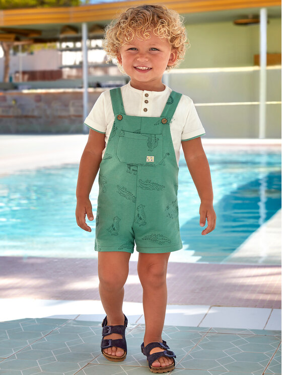 Mayoral Mayoral Completo T-shirt e pantaloncini 1652 Verde Regular Fit