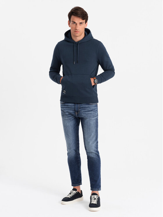 Ombre Ombre Mikina OM-SSBN-0161 Tmavomodrá Regular Fit