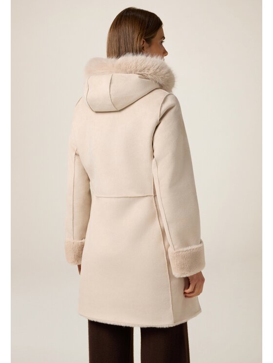 Oltre Oltre Cappotto 8716R001283N002 Écru Baggy Fit