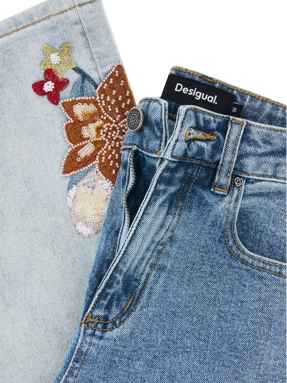 Desigual Desigual Džínsy Coco 26SWDD20 Modrá Straight Fit