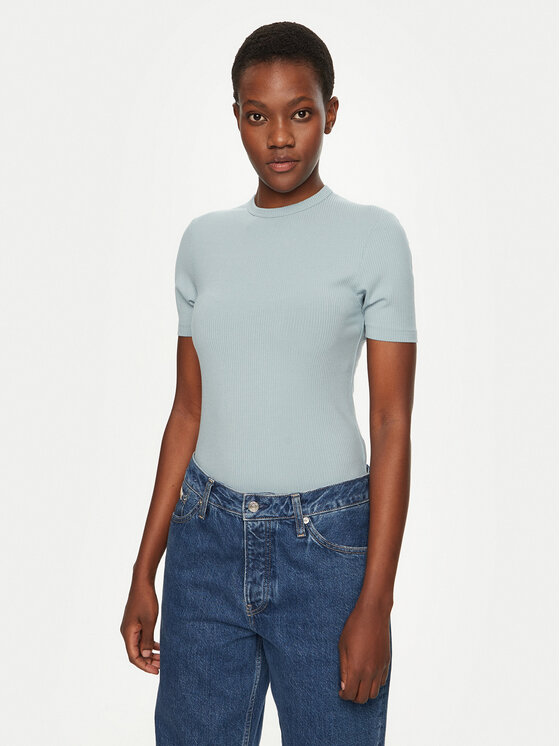 Calvin Klein Tricou K20K208052 Albastru celest Slim Fit