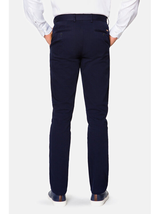 Lancerto Lancerto Chinosy Dennis Granatowy Regular Fit