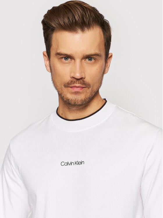 Calvin Klein Calvin Klein Longsleeve Center Logo K10K107886 Biały Regular Fit